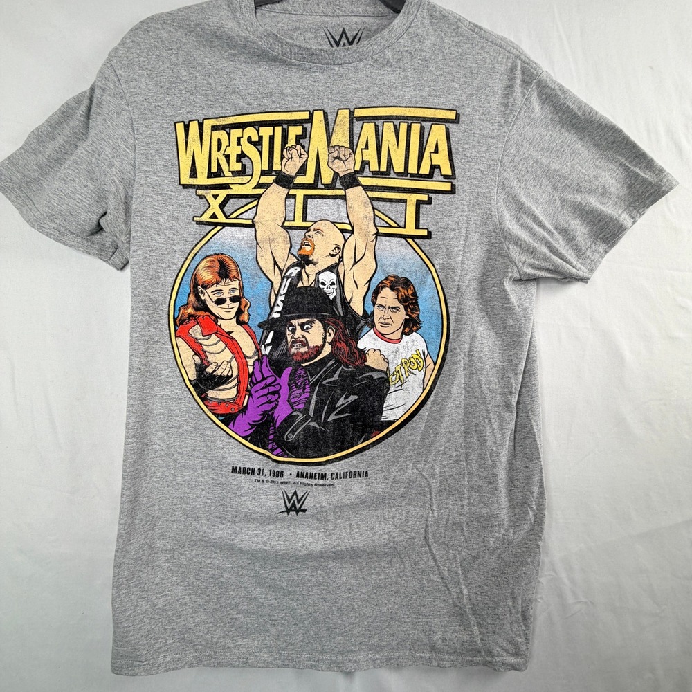 WWE WrestleMania XII 1996 Anaheim California Graphic T-Shirt Mens Medium Gray